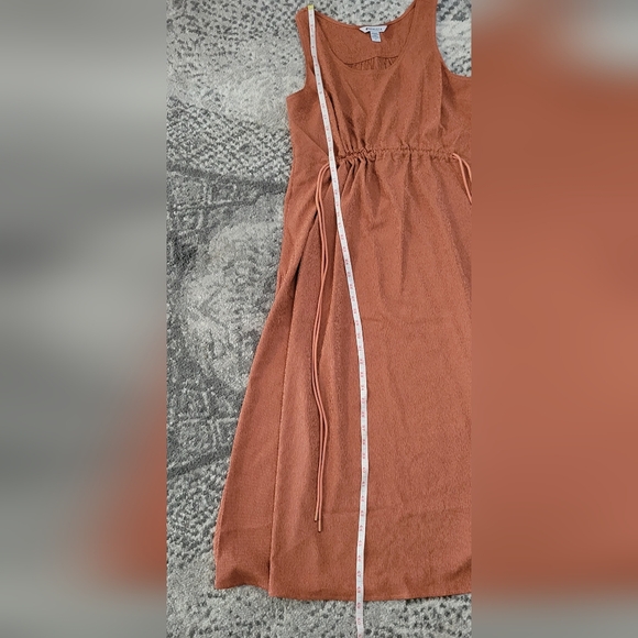 Athleta Echo Sleeveless Midi Crepe Dress NWOT Women’s Size Medium Bronze Rust - Picture 5 of 14